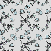Olives and Butterflies - Blue