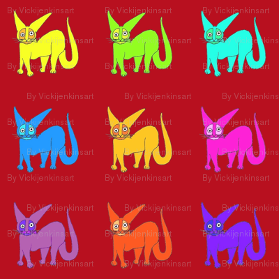 Rainbow Wildcats red background