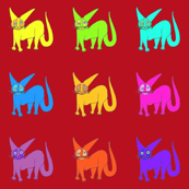 Rainbow Wildcats red background