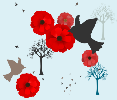 blueredbirdstrees fabric by mrshervi on Spoonflower - custom fabric