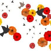 birdsflowersyellowred