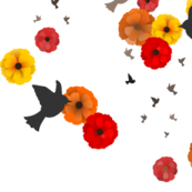 birdsflowersyellowred