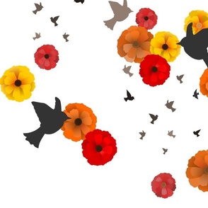 birdsflowersyellowred