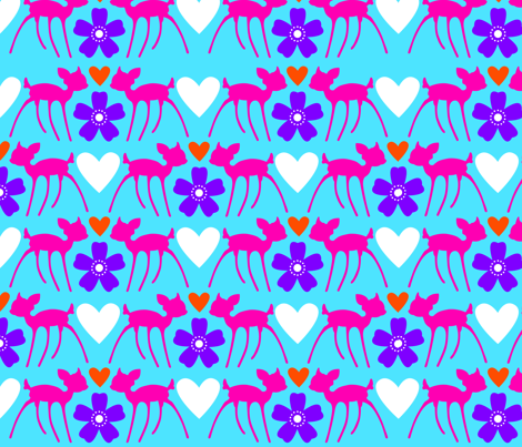 Lovely Deer Pink fabric by bunni on Spoonflower - custom fabric