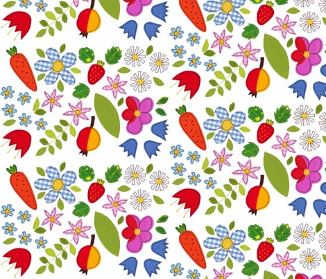 Flower splash big fabric by syko on Spoonflower - custom fabric
