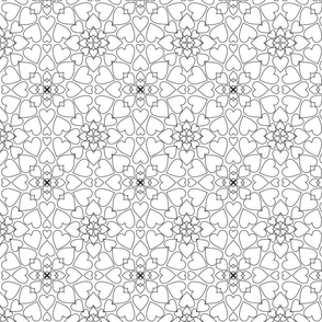 Heart Lace White and Black