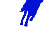 Pegasus -- blue on white