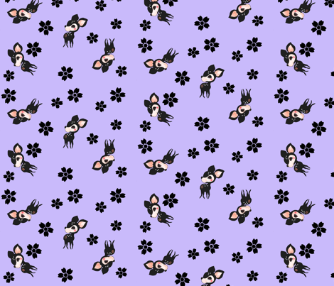 Deer and Cherry Blossoms fabric by dorolimited on Spoonflower - custom fabric