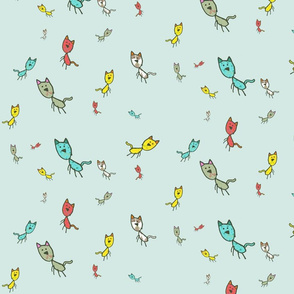 Kaids_Kitty Aqua Small print