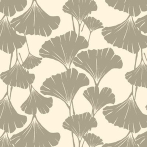 cream and khaki ginkgo leaves