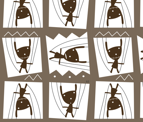 puppet_brown fabric by kii on Spoonflower - custom fabric