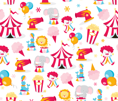 Circus In Town Pattern Fabric fabric - totallyjamie - Spoonflower