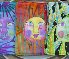 Purple, Blue and Green Watercolor Faces
