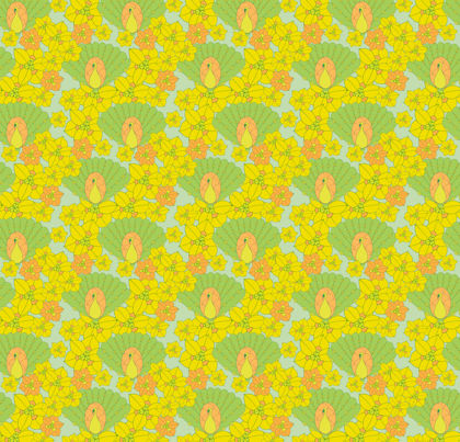 Green peacocks