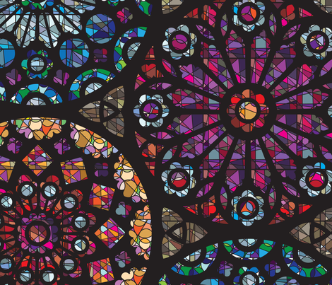 Stained Glass Rose Windows fabric by sammyk on Spoonflower - custom fabric