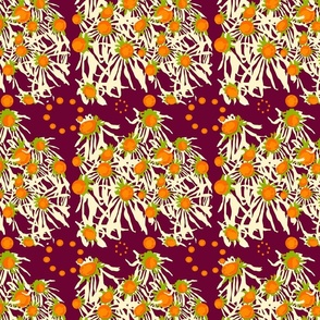 Preppy Daisies - raisin 