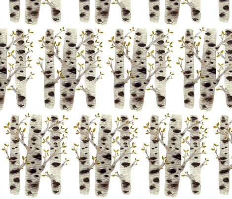 Birch Trees - Woodland Collection fabric by gollybard on Spoonflower - custom fabric