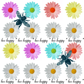 Bee Happy Daisy Print