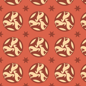 Sitting Greyhounds in Circles GG3_rust