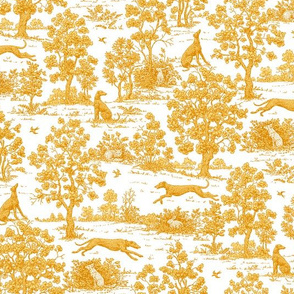Gold Greyhound Toile ©2010 by Jane Walker