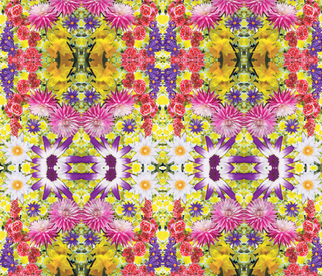 Blooming Summer Collage fabric by charldia on Spoonflower - custom fabric