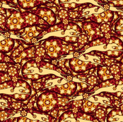 Rust/Yellow Greyhound Casual Paisley ©2010 by Jane Walker