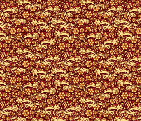 Rust/Yellow Greyhound Casual Paisley ©2010 by Jane Walker fabric by artbyjanewalker on Spoonflower - custom fabric