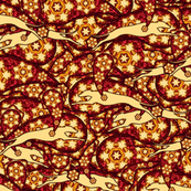 Rust/Yellow Greyhound Casual Paisley ©2010 by Jane Walker