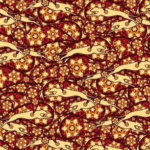 Rust/Yellow Greyhound Casual Paisley ©2010 by Jane Walker