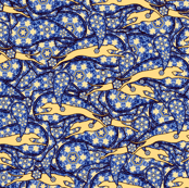 Blue/Yellow Greyhound Casual Paisley ©2010 by Jane Walker