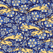 Blue/Yellow Greyhound Casual Paisley ©2010 by Jane Walker