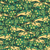 Green/Yellow Greyhound Casual Paisley ©2010 by Jane Walker