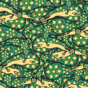 Green/Yellow Greyhound Casual Paisley ©2010 by Jane Walker