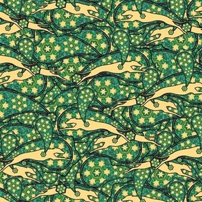 Green/Yellow Greyhound Casual Paisley ©2010 by Jane Walker