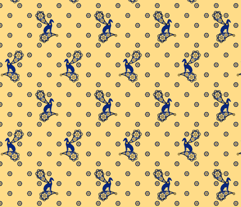 Blue Whimsical Greyhound Paisley ©2010 by Jane Walker fabric by artbyjanewalker on Spoonflower - custom fabric