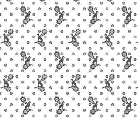 Grey Whimsical Greyhound Paisley ©2010 by Jane Walker fabric by artbyjanewalker on Spoonflower - custom fabric