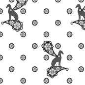 Grey Whimsical Greyhound Paisley ©2010 by Jane Walker