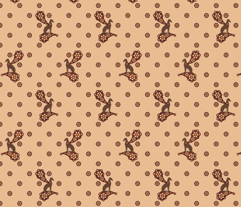 Sepia Whimsical Greyhound ©2010 by Jane Walker fabric by artbyjanewalker on Spoonflower - custom fabric