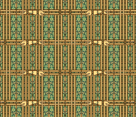 Green Greyhound paisley stripe ©2010 by Jane Walker fabric by artbyjanewalker on Spoonflower - custom fabric