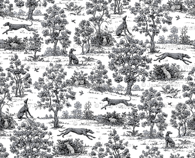Black Greyhound Toile ©2010 by Jane Walker