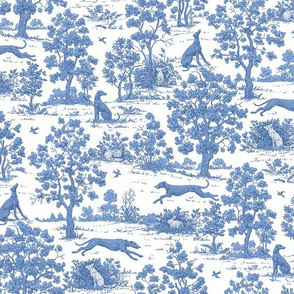 Soft Blue Greyhound Toile ©2010 by Jane Walker