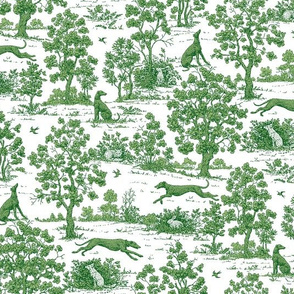 Green Greyhound Toile ©2010 by Jane Walker