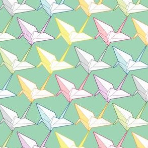 Colourful Origami Cranes