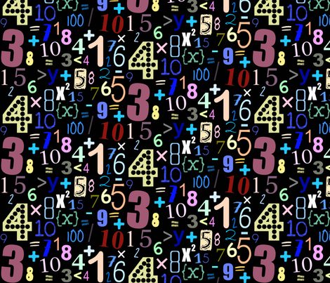 maths black fabric by scrummy on Spoonflower - custom fabric