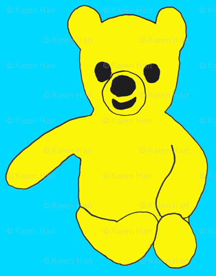 Lemon Bear on Turquoise