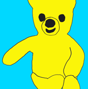Lemon Bear on Turquoise