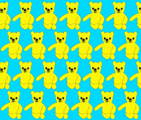 Lemon Bear on Turquoise fabric by serenity_ii on Spoonflower - custom fabric