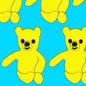 Lemon Bear on Turquoise