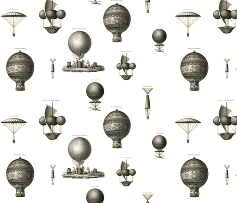 Vintage hot air balloons wallpaper - ravynka - Spoonflower
