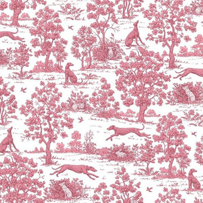 Dark Pink Greyhound Toile ©2010 by Jane Walker